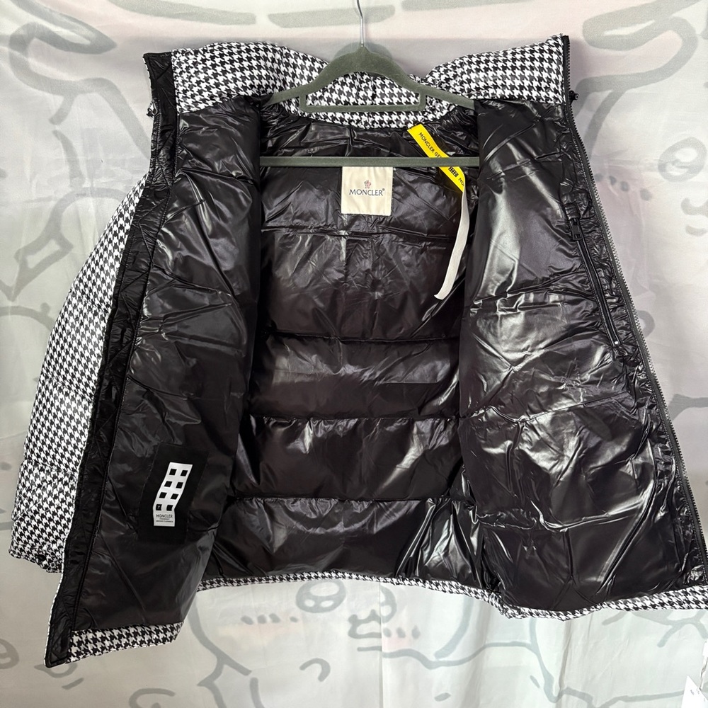Moncler Houndstooth Patchwork Down Jacket - image 5